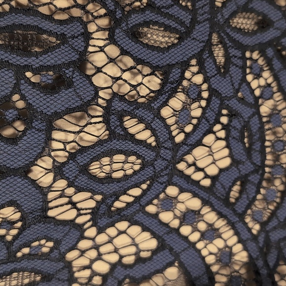 Ann Taylor 12 Navy Lace Skirt Sheath Midi Workwear - Picture 7 of 13